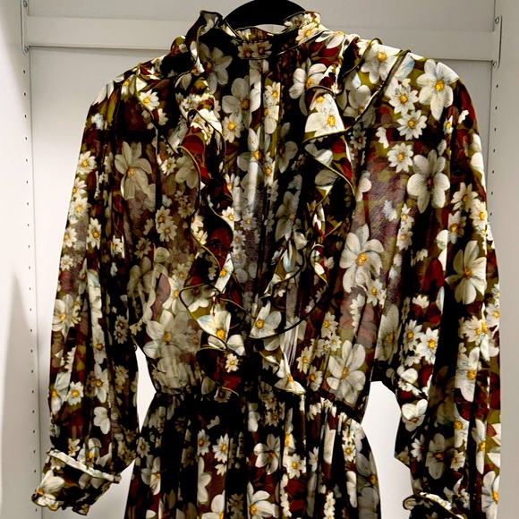 RUFFLED PRINT JUMPSUIT - Picture 2 of 3